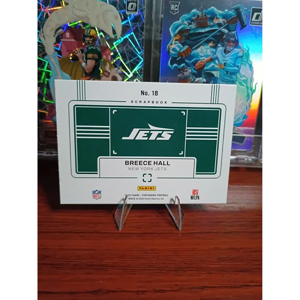 2025 Panini Photogenic - Scrapbook Breece Hall #18 Red 74/99 RB1